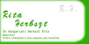 rita herbszt business card